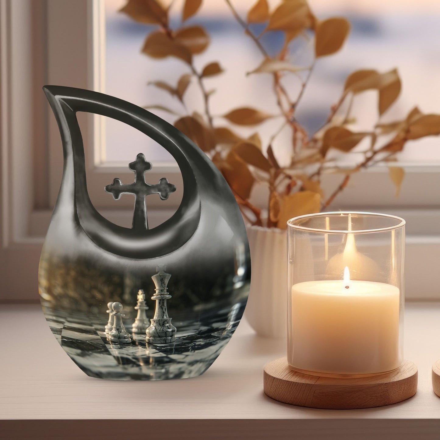 Purple Chess Urn