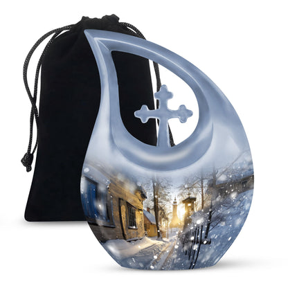 snowflakes urn