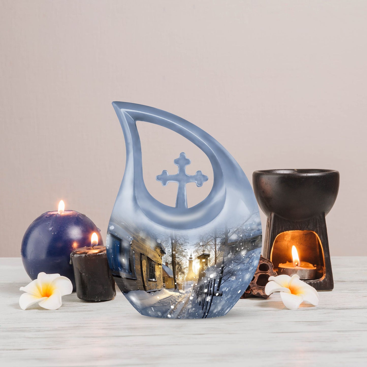 snowflakes urn