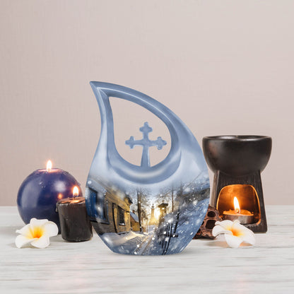snowflakes urn