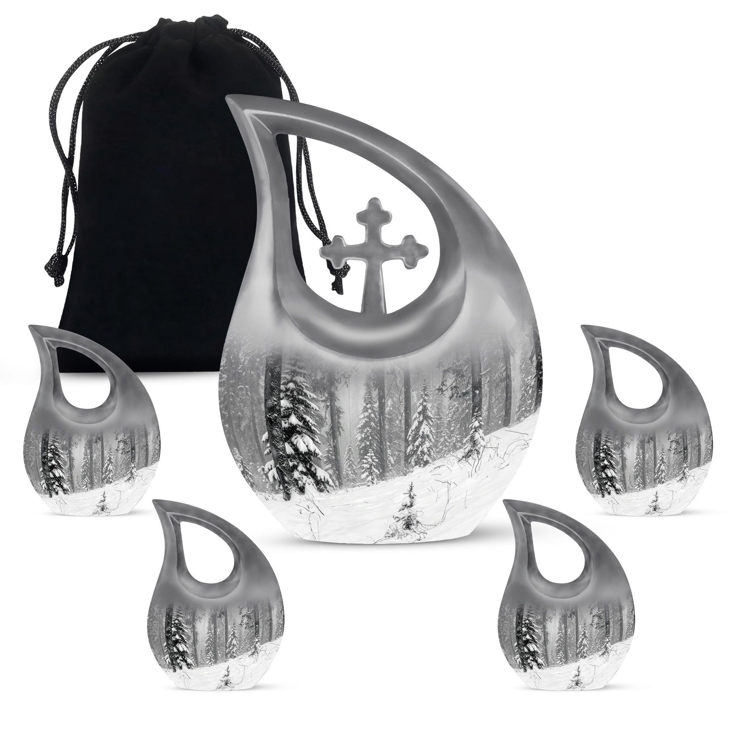 10-inch Snowflakes Urn 