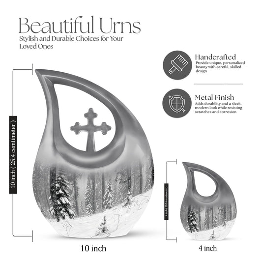 10-inch Snowflakes Urn 