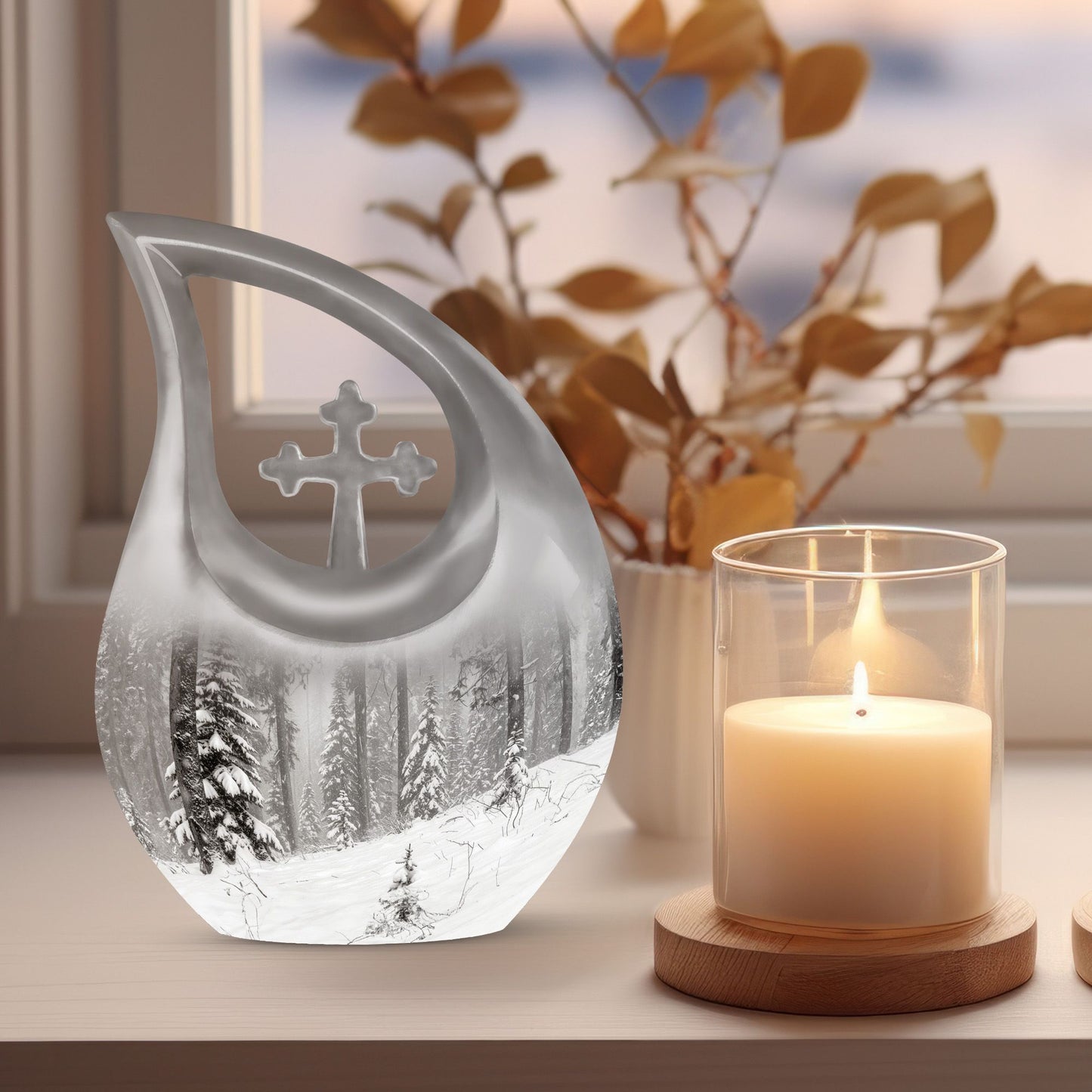 10-inch Snowflakes Urn 