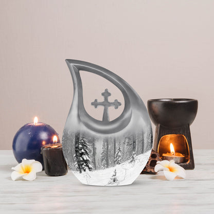 10-inch Snowflakes Urn 