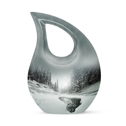 Personalized Winter Cremation Urn for Human Ashes - 10-inch, 200 cu in - Yatskia