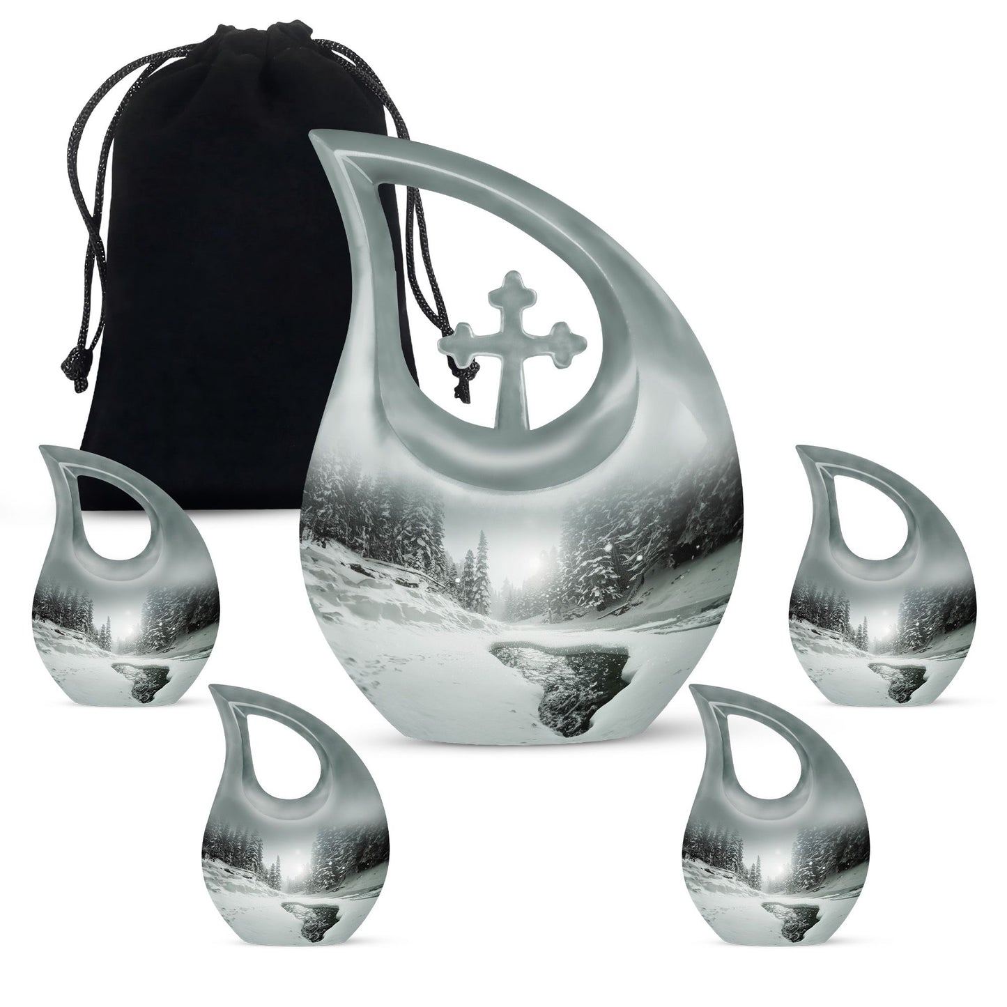 10-inch Snowflakes Urn