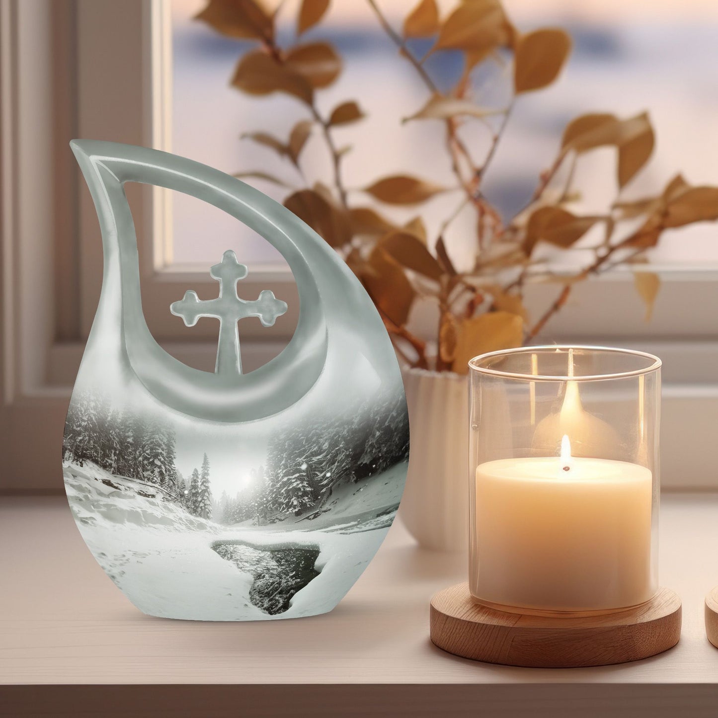 10-inch Snowflakes Urn