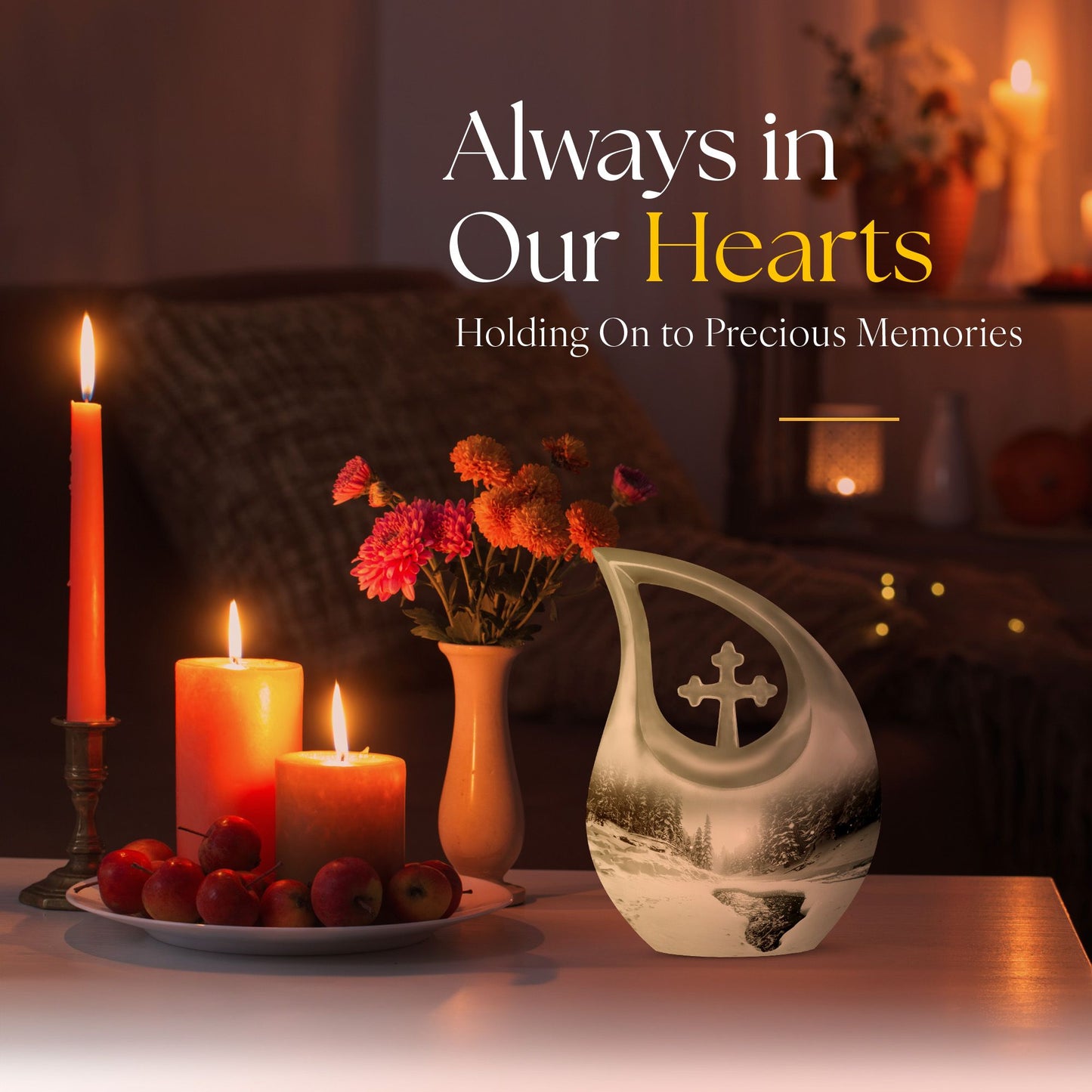 10-inch Snowflakes Urn