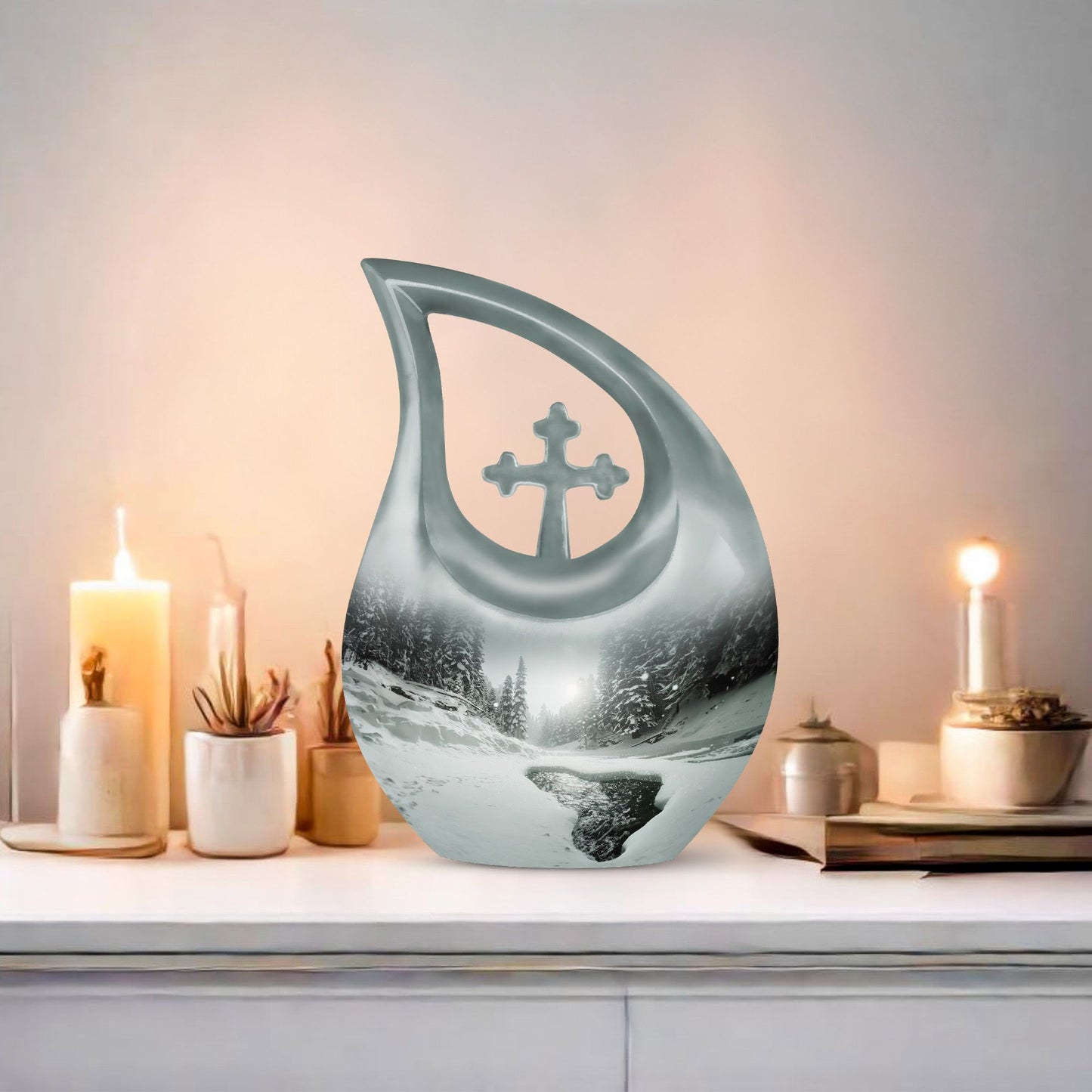 10-inch Snowflakes Urn