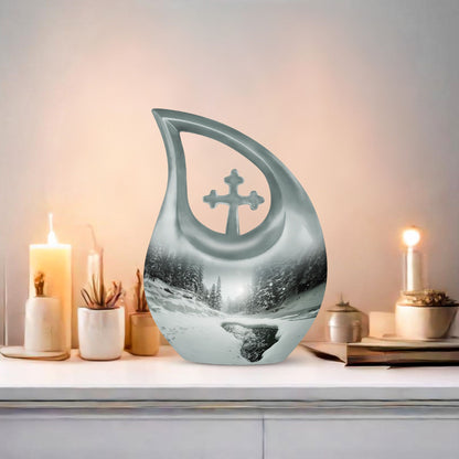 10-inch Snowflakes Urn