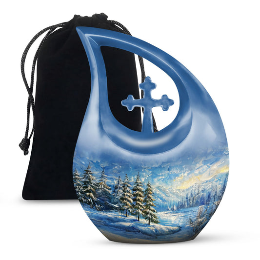 10-inch Snowflakes Urn, 