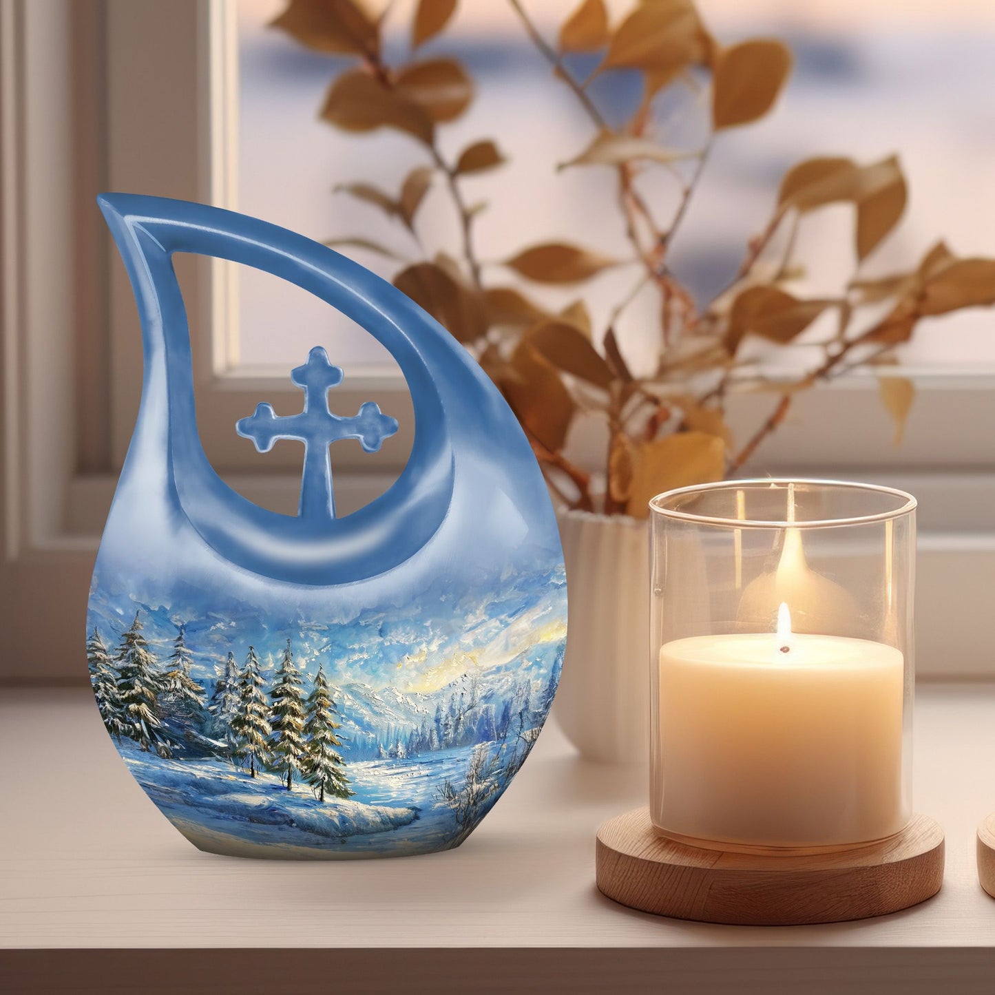 10-inch Snowflakes Urn, 