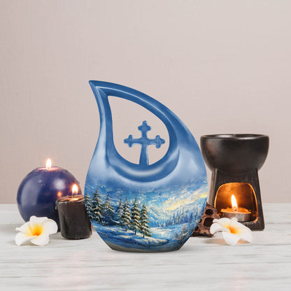 10-inch Snowflakes Urn, 