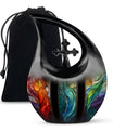 Stained Glass Urn For Ashes Memorial, Funeral Shape Urn