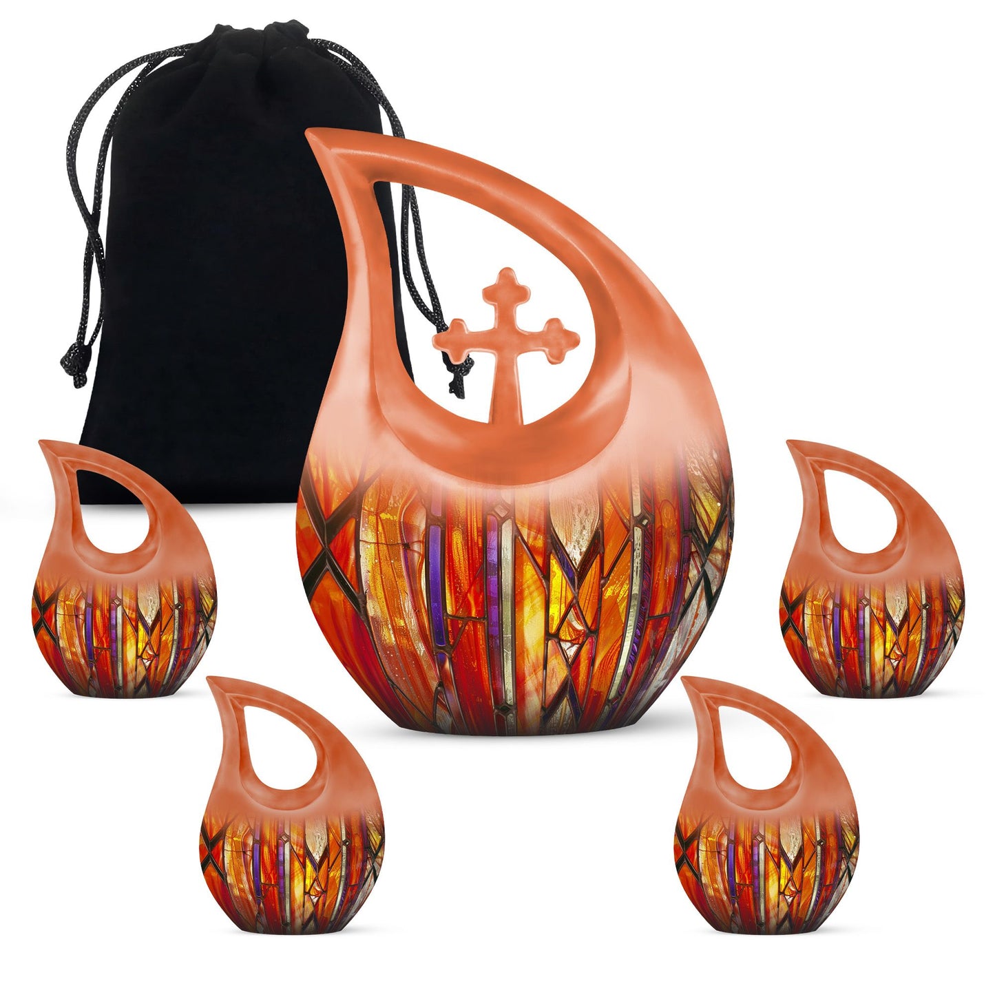 Stained Glass Ashes Keepsake Memorial, Funeral Cremation Urn
