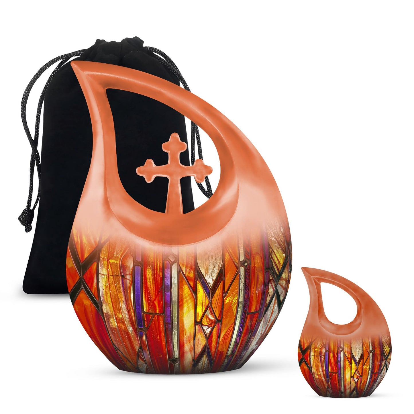 Stained Glass Ashes Keepsake Memorial, Funeral Cremation Urn