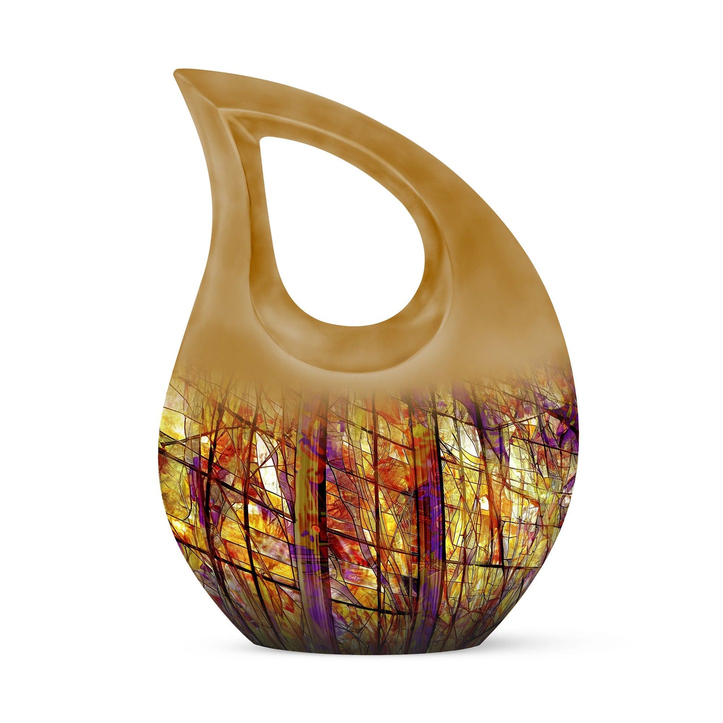 Glass Stained Glass Cremation Urn for Human Ashes - 10-inch, 200 cu in - Yatskia