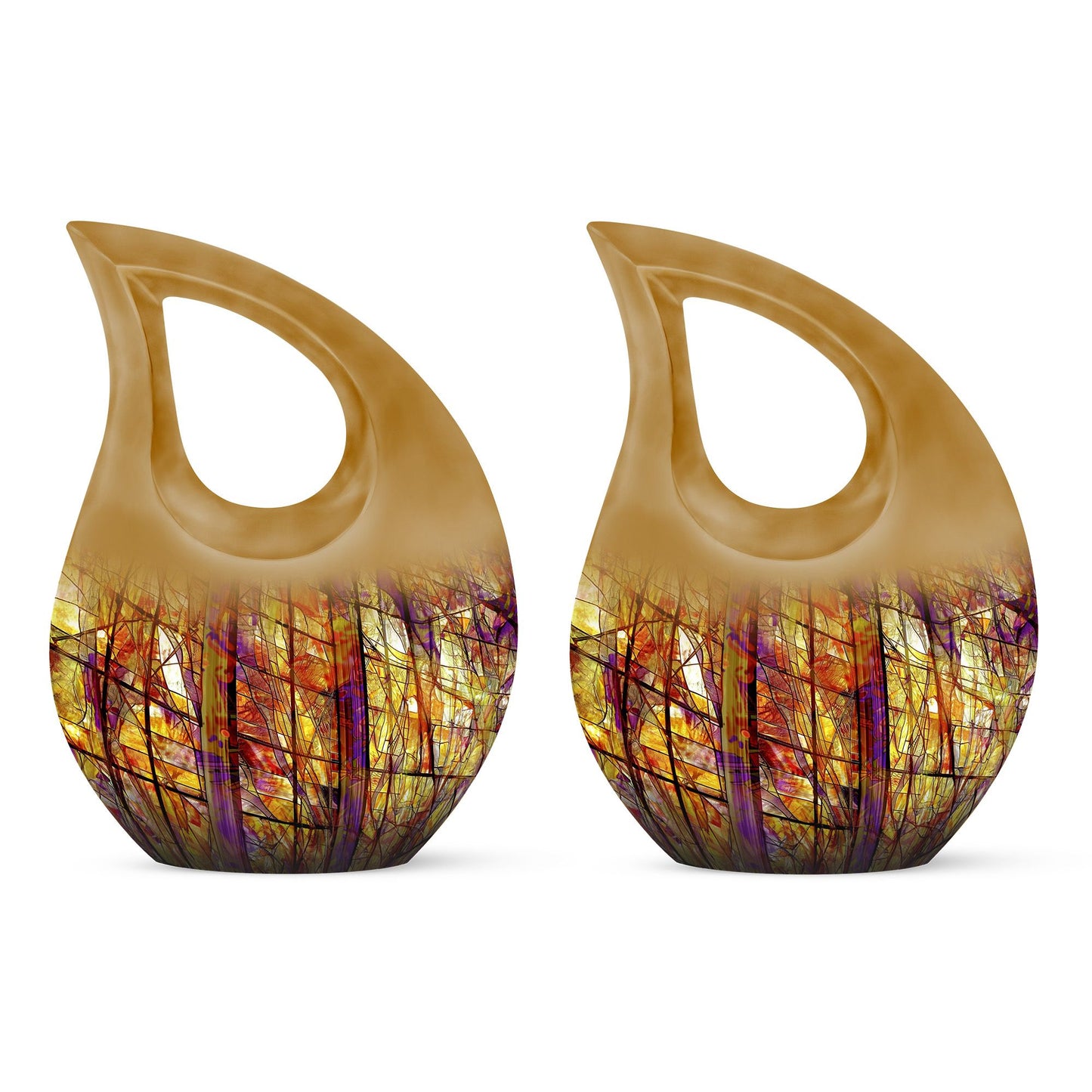 Glass Stained Glass Cremation Urn for Human Ashes - 10-inch, 200 cu in - Yatskia