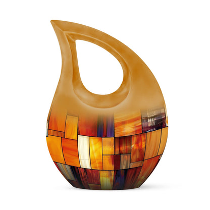 Glass Stained Glass Cremation Urn for Human Ashes - 10-inch, 200 cu in - Yatskia