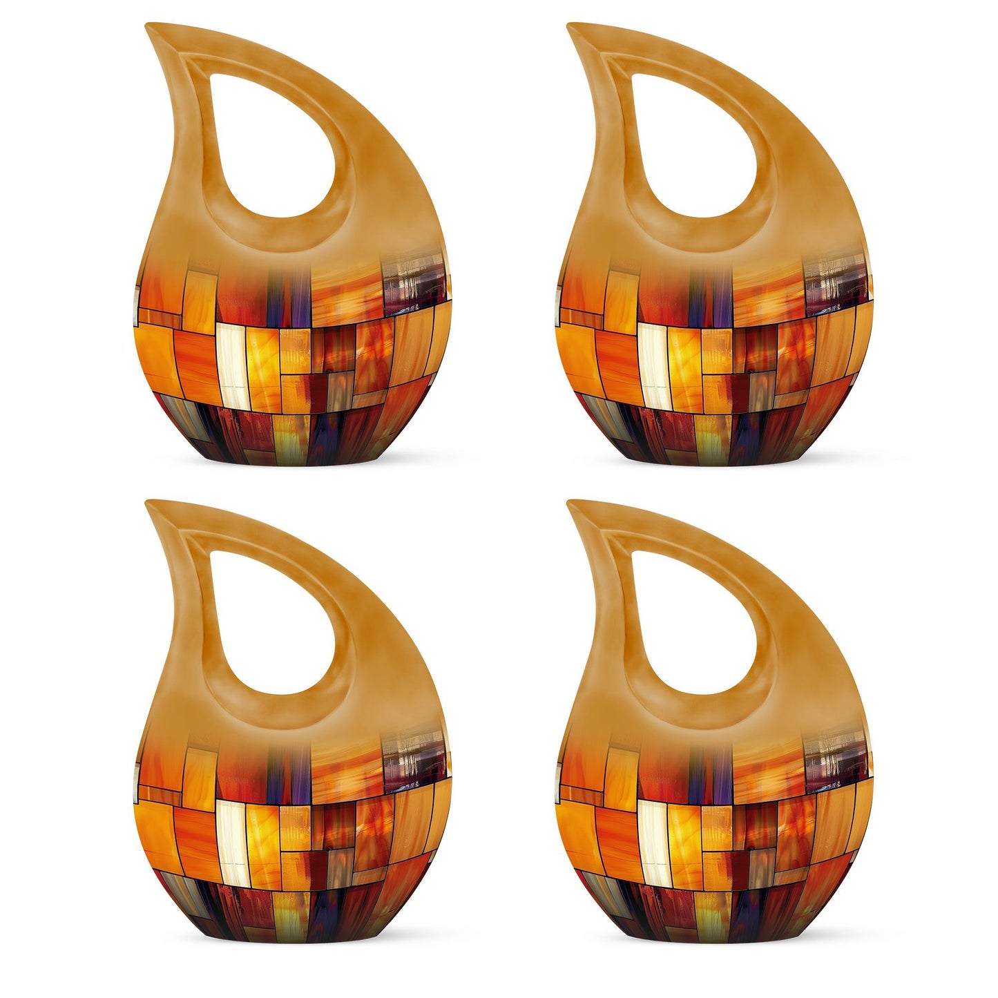 Glass Stained Glass Cremation Urn for Human Ashes - 10-inch, 200 cu in - Yatskia