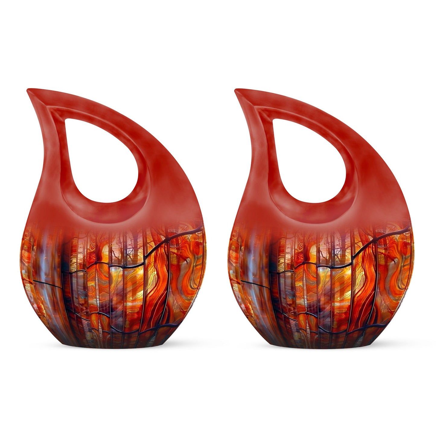 Glass Stained Glass Memorial Urn for Human Ashes - 10-inch, 200 cu in - Yatskia