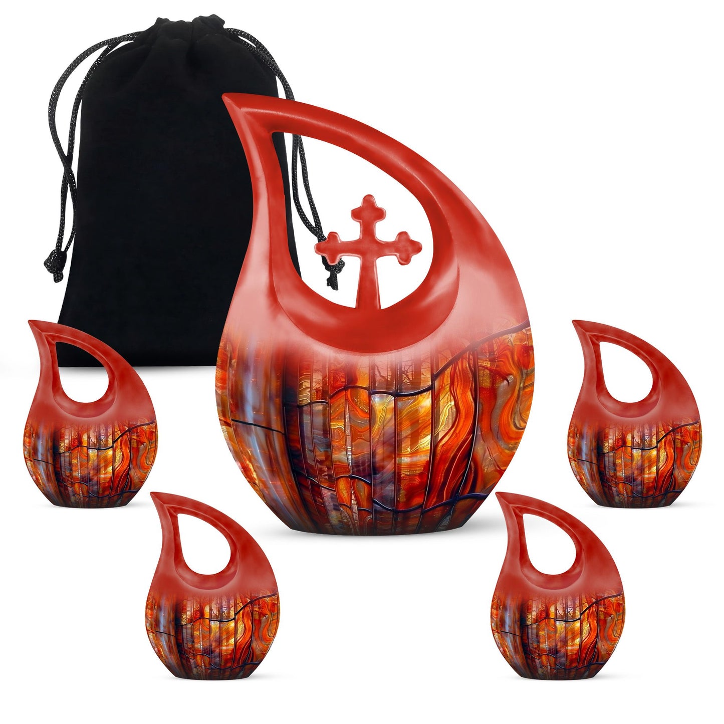 Glass Stained Glass Memorial Urn for Human Ashes - 10-inch, 200 cu in - Yatskia