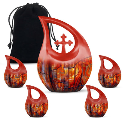 Glass Stained Glass Memorial Urn for Human Ashes - 10-inch, 200 cu in - Yatskia