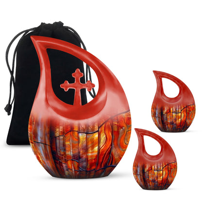 Glass Stained Glass Memorial Urn for Human Ashes - 10-inch, 200 cu in - Yatskia