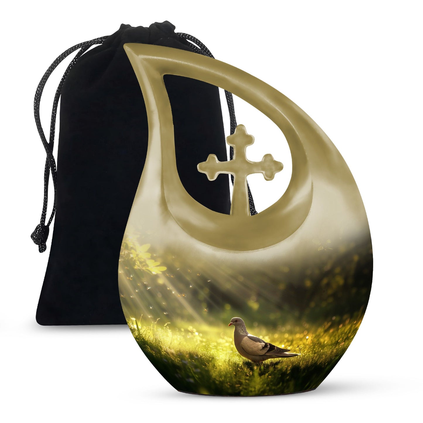 Personalized Dove Cremation Urn for Human Ashes - 3-inch, 200 cu in - Yatskia