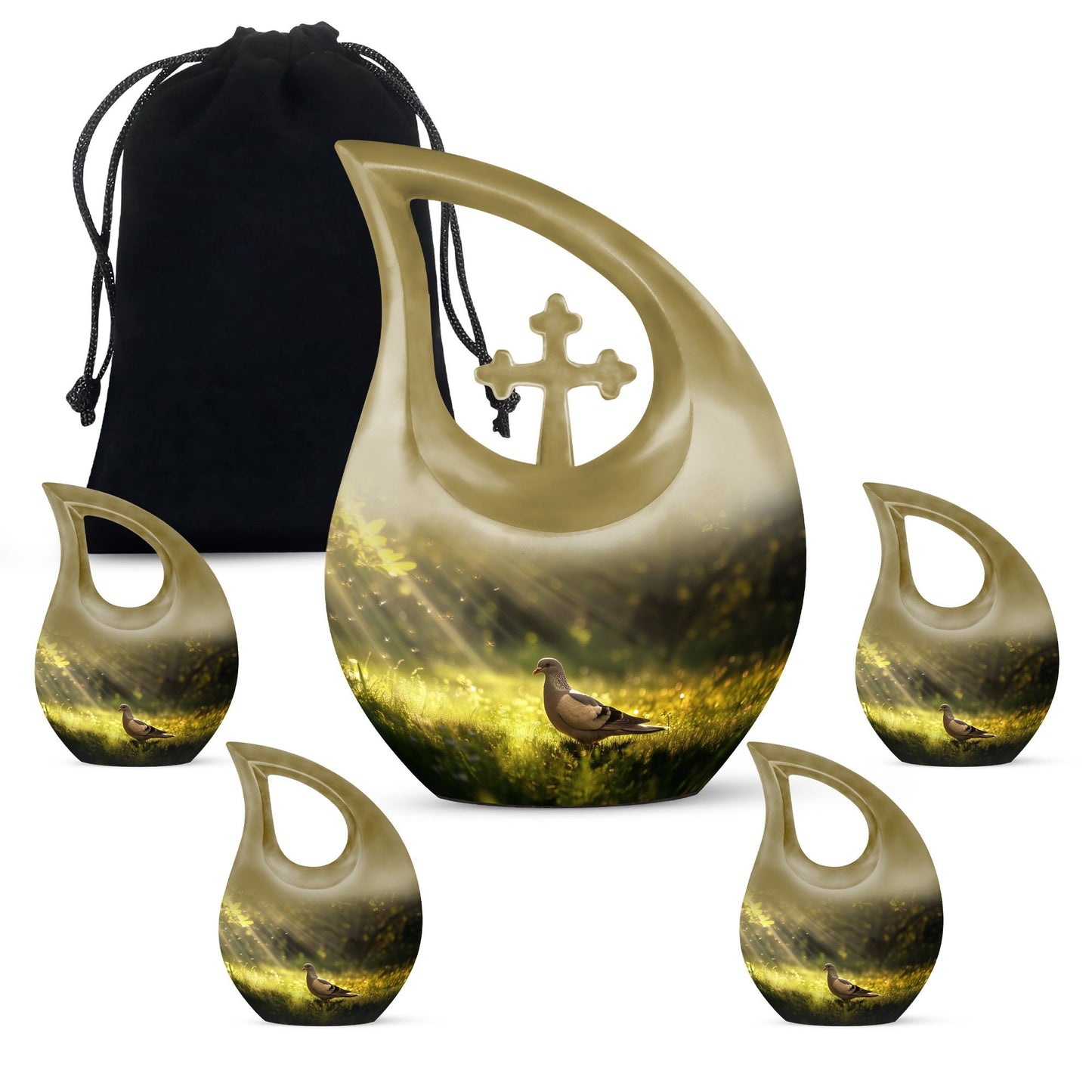 Personalized Dove Cremation Urn for Human Ashes - 3-inch, 200 cu in - Yatskia
