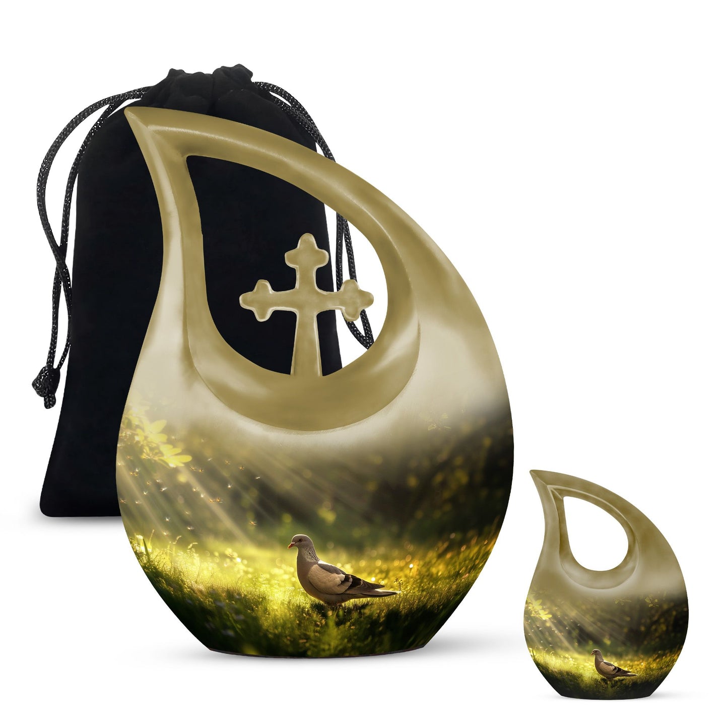 Personalized Dove Cremation Urn for Human Ashes - 3-inch, 200 cu in - Yatskia