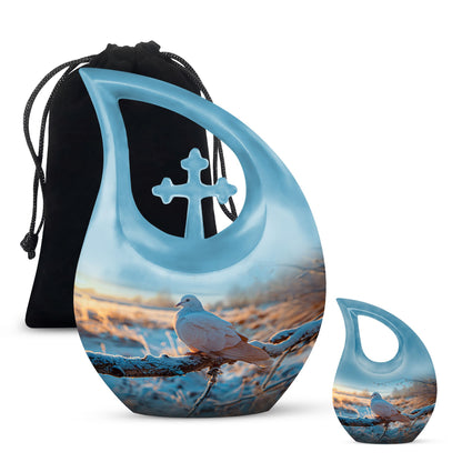 Personalized Bird Memorial Urn for Human Ashes - 10-inch, 200 cu in - Yatskia