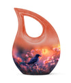 Solitary Bird Urn For Cremation Ashes - Pink Floral Urn For Funeral
