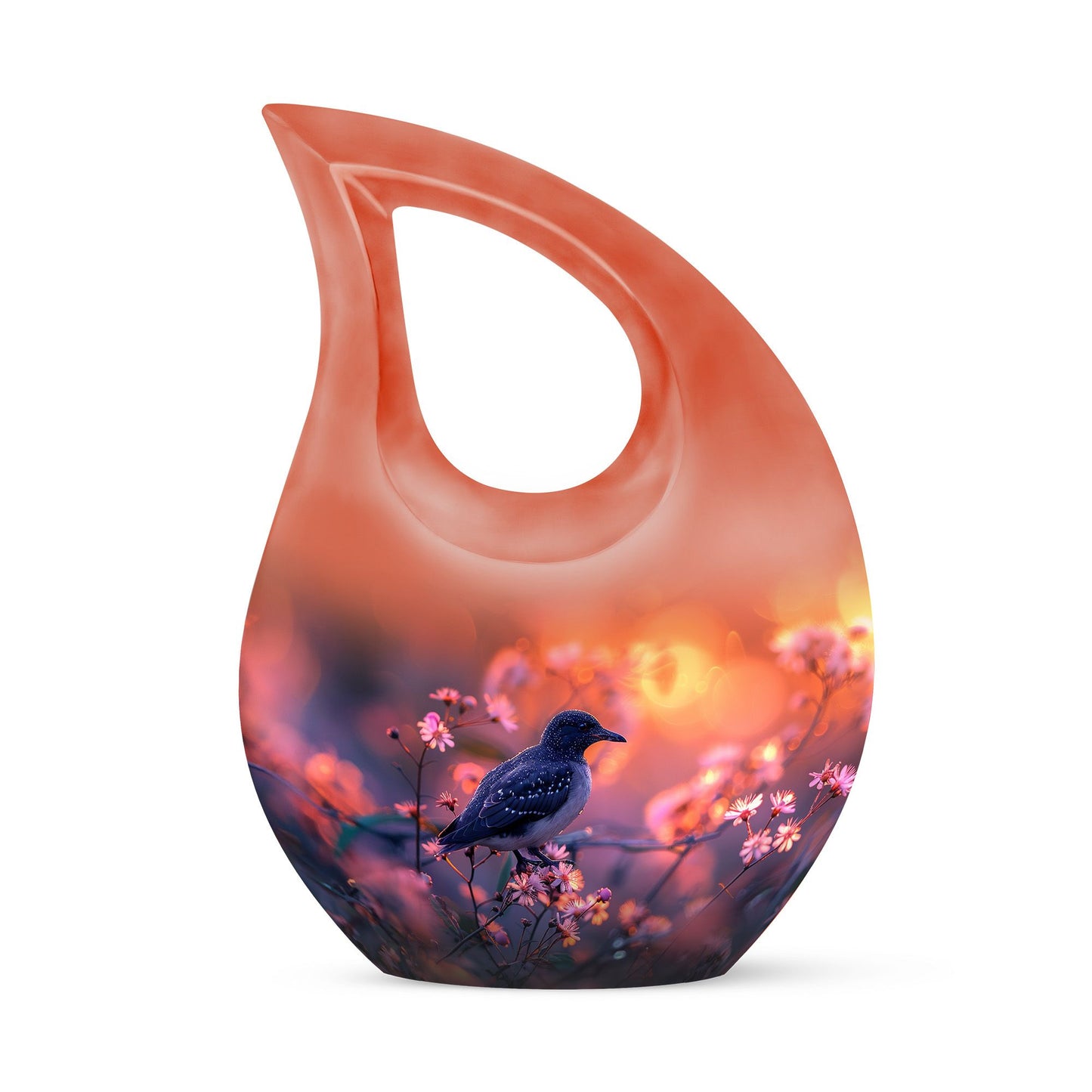 Pink Personalized Bird Cremation Urn for Human Ashes - 10-inch, 200 cu in - Yatskia