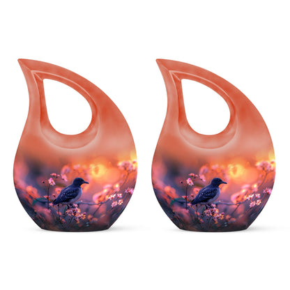 Pink Personalized Bird Cremation Urn for Human Ashes - 10-inch, 200 cu in - Yatskia