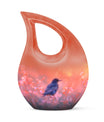Solitary Bird Memorial Ashes Urn For Women - Pink Cremation Urn For Female