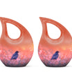 Solitary Bird Memorial Ashes Urn For Women - Pink Cremation Urn For Female