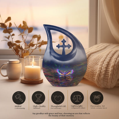 10-inch Puffin Bird themed Aluminium Urn 