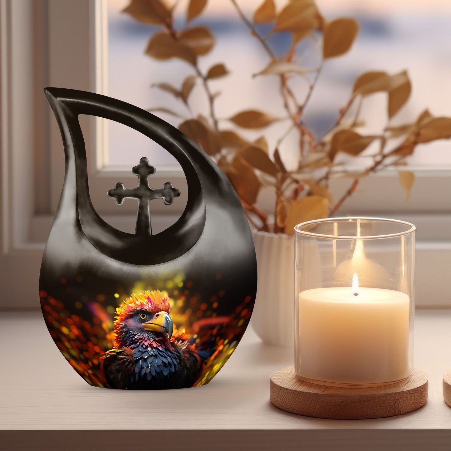 Medium-sized Puffin Bird Urn 