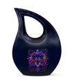 Artistic Lion Cremation Urn For Human Ashes - Neon Lion Art Urn For Men