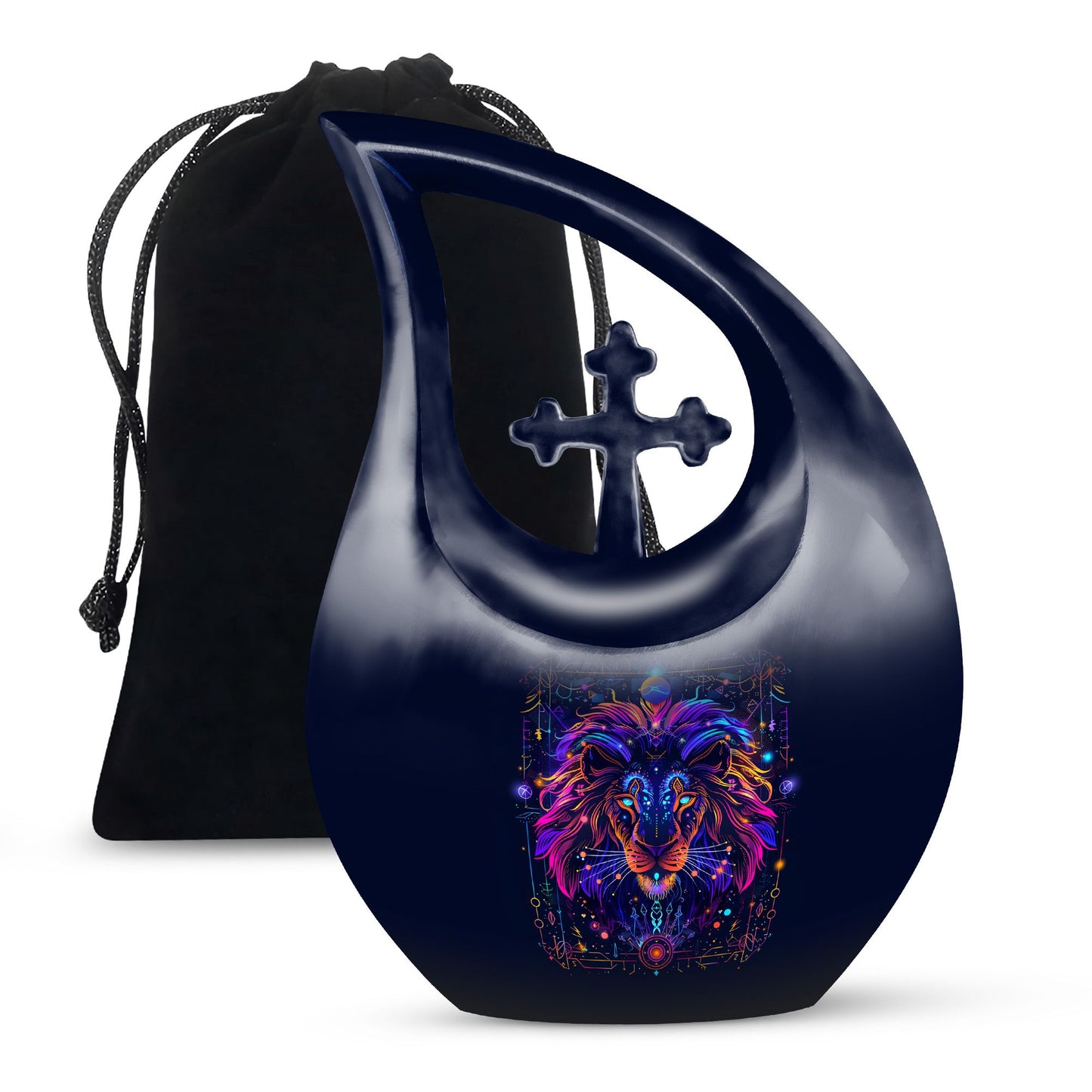 Personalized Lion Cremation Urn for Men - 10-inch, 200 cu in - Yatskia