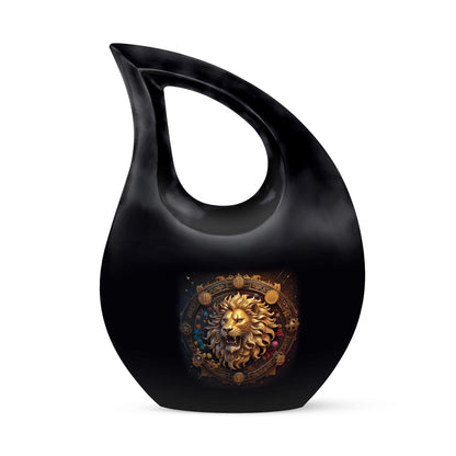 10-inch Zodiac Themed Cross Drop Design Large Aluminium Urn