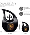 10-inch Zodiac Themed Cross Drop Design Large Aluminium Urn