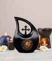 10-inch Zodiac Themed Cross Drop Design Large Aluminium Urn