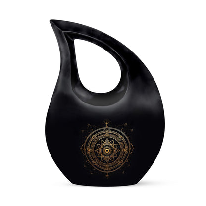 10-Inch Zodiac Themed Cross Drop Design Custom Urn, 