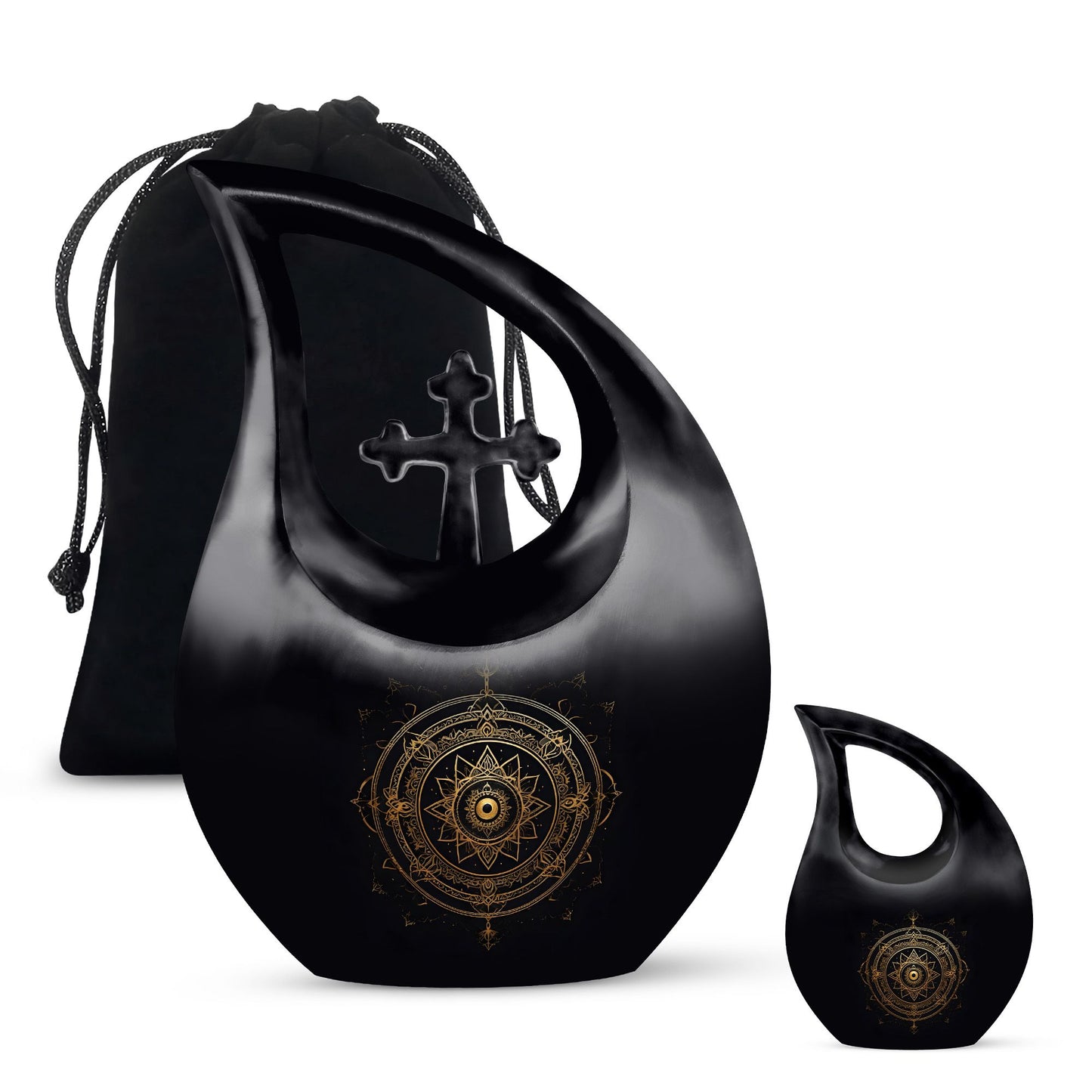 10-Inch Zodiac Themed Cross Drop Design Custom Urn, 
