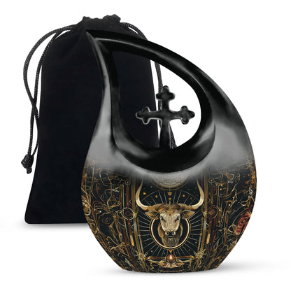 10 inch Zodiac themed Cross Drop Urn