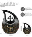 10 inch Zodiac themed Cross Drop Urn