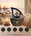 10 inch Zodiac themed Cross Drop Urn