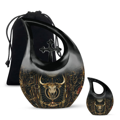 10 inch Zodiac themed Cross Drop Urn